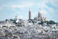 View of the SacrÃÂ©-CÃâur at the top of Montmartre Hill in Paris, France Royalty Free Stock Photo